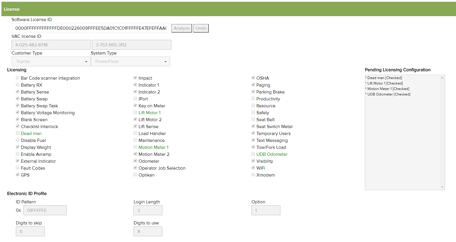 System Settings – License